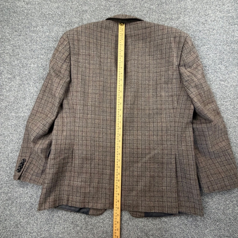 Michael Kors 100% Wool Brown Plaid Blazer Jacket 41R Dual Vent Sport Coat - Picture 6 of 16